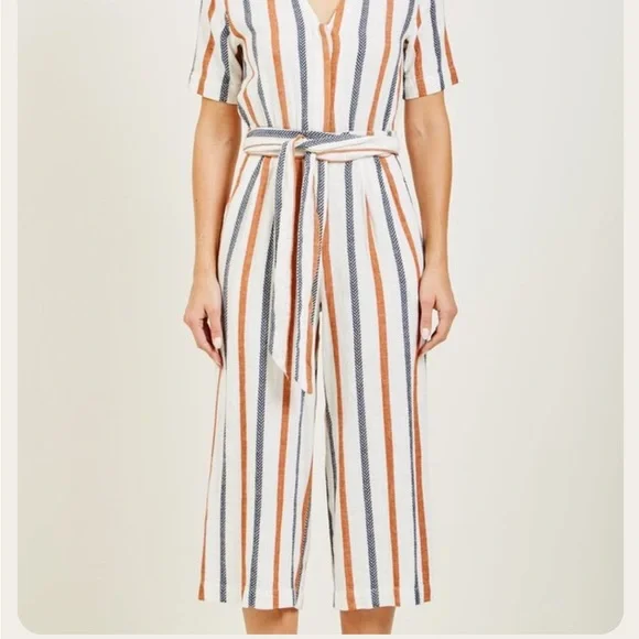 Trovata Birds of Paradis Bella Stripe Crop Jumpsuit - Picture 2 of 9